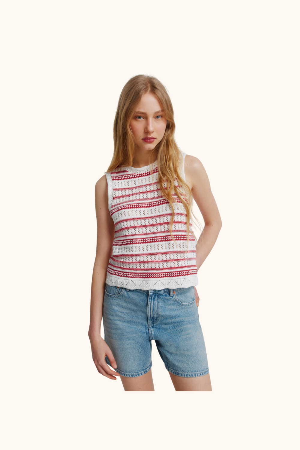 Vine & Love Pink Stripe Knit Top