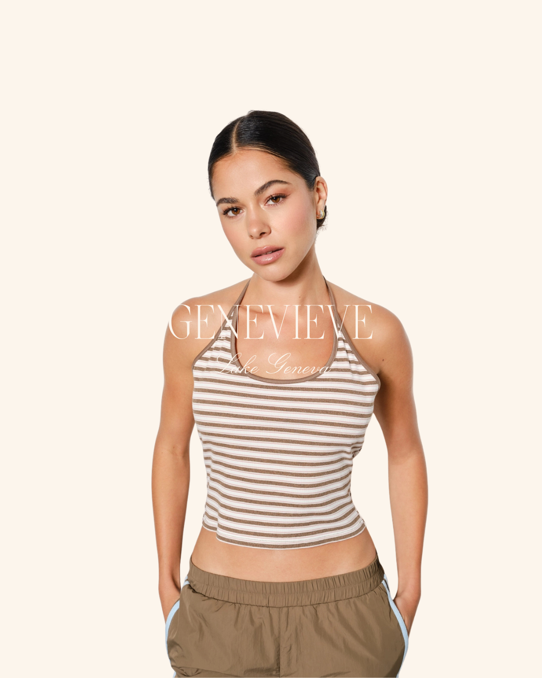 Pretty Garbage Cream Multicolored Halter
