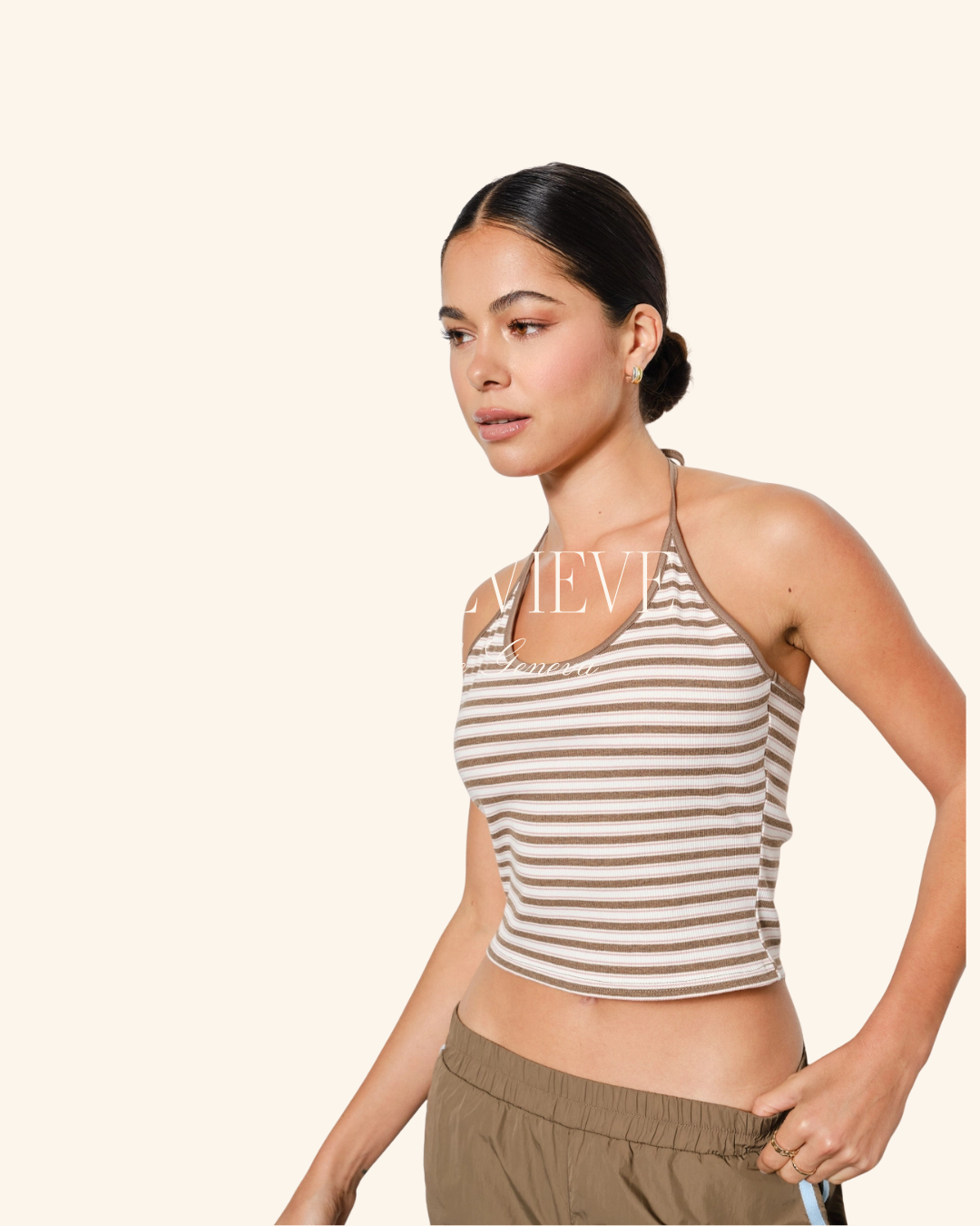 Pretty Garbage Cream Multicolored Halter