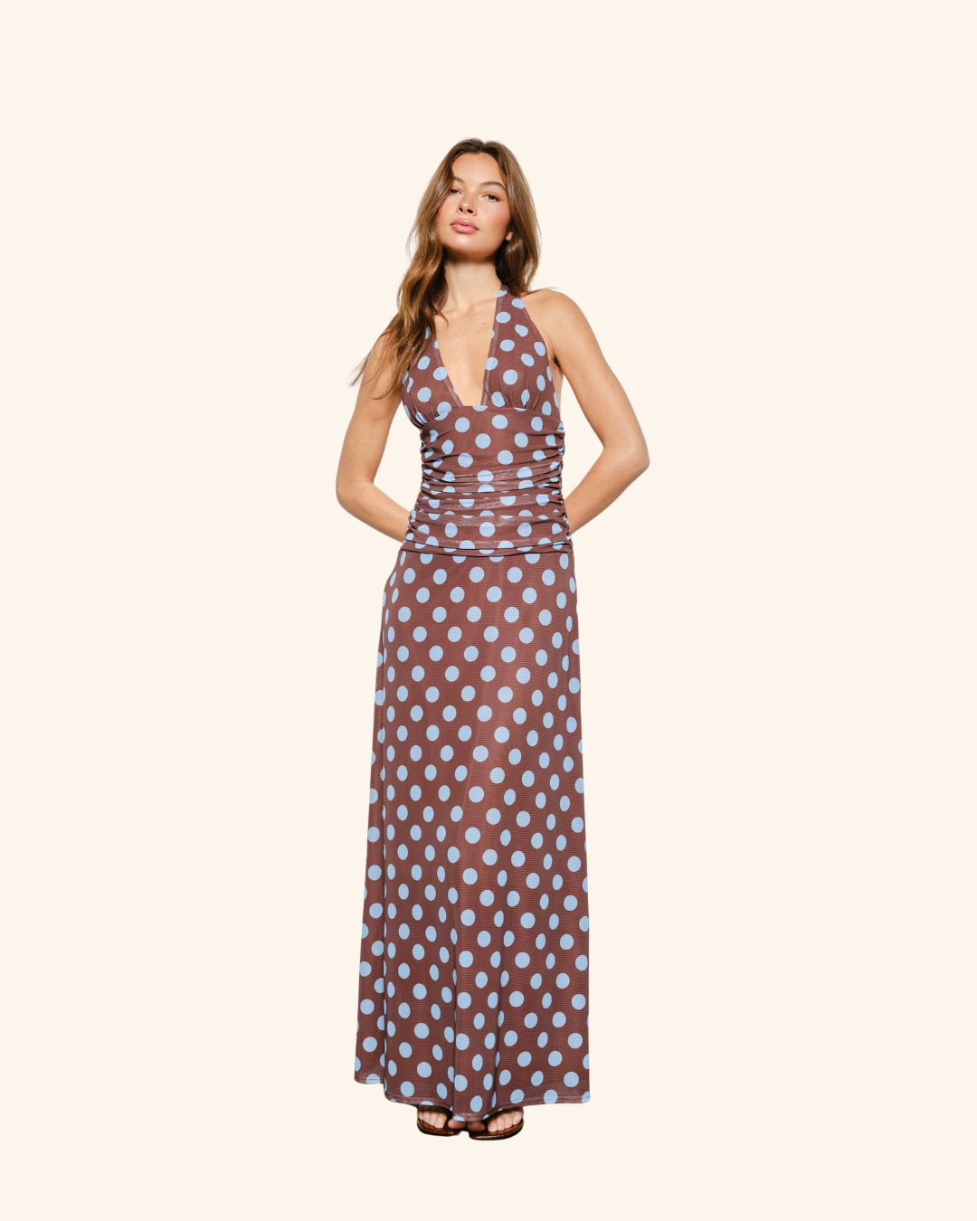 Pretty Garbage Polka Dot Mesh Maxi Dress