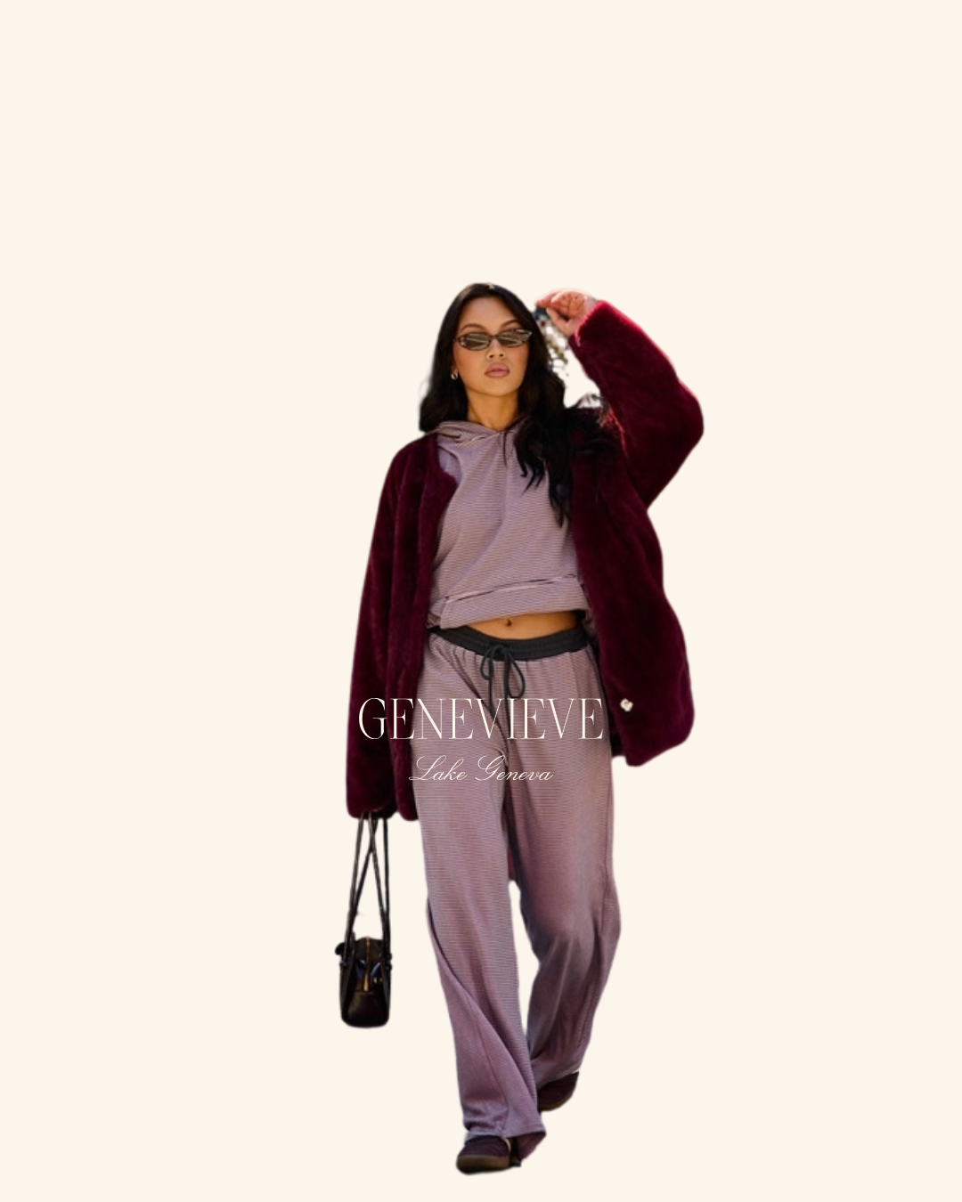 Le Lis Charcoal Pink Stripe Pant
