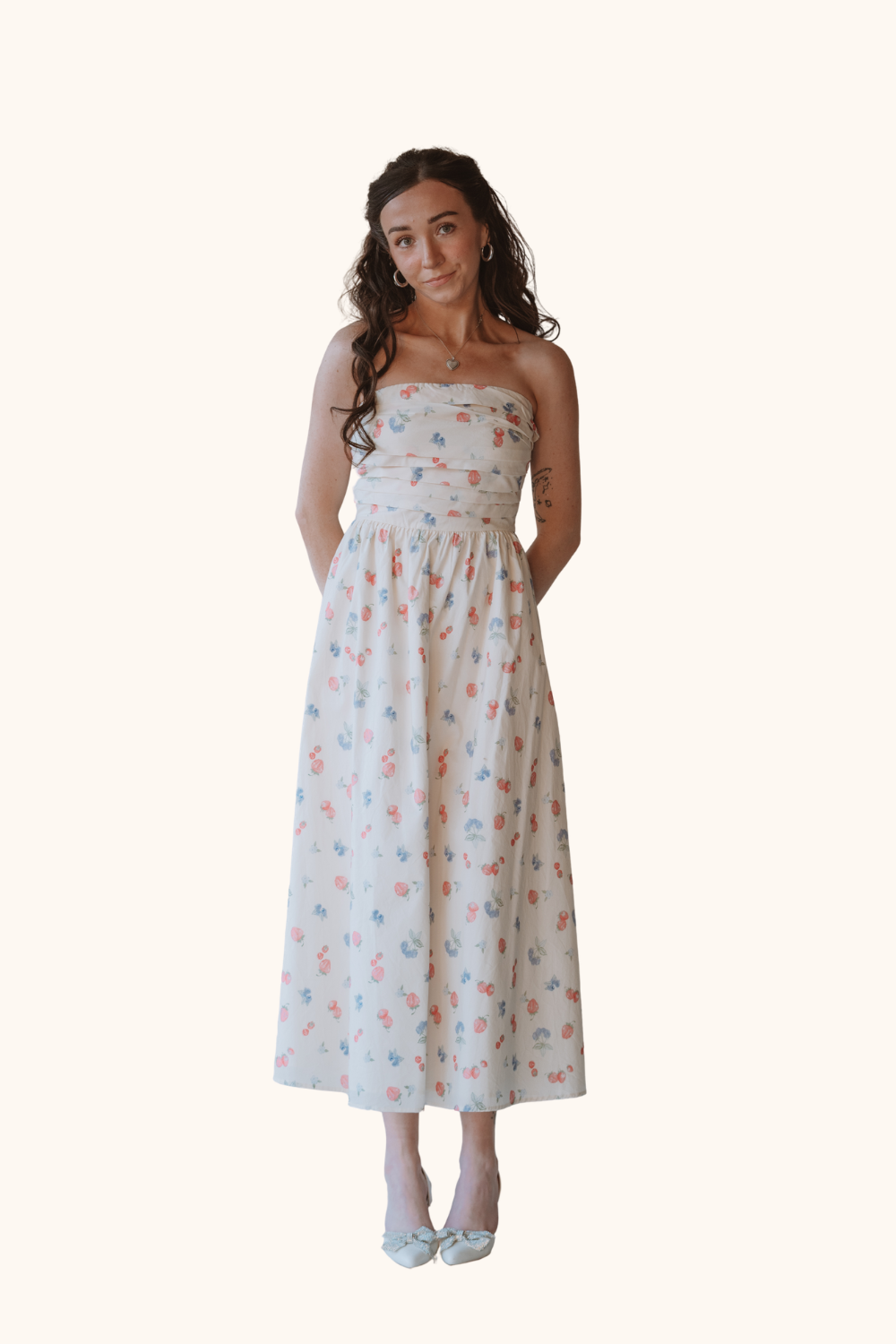 Needii Berry Print Maxi Dress
