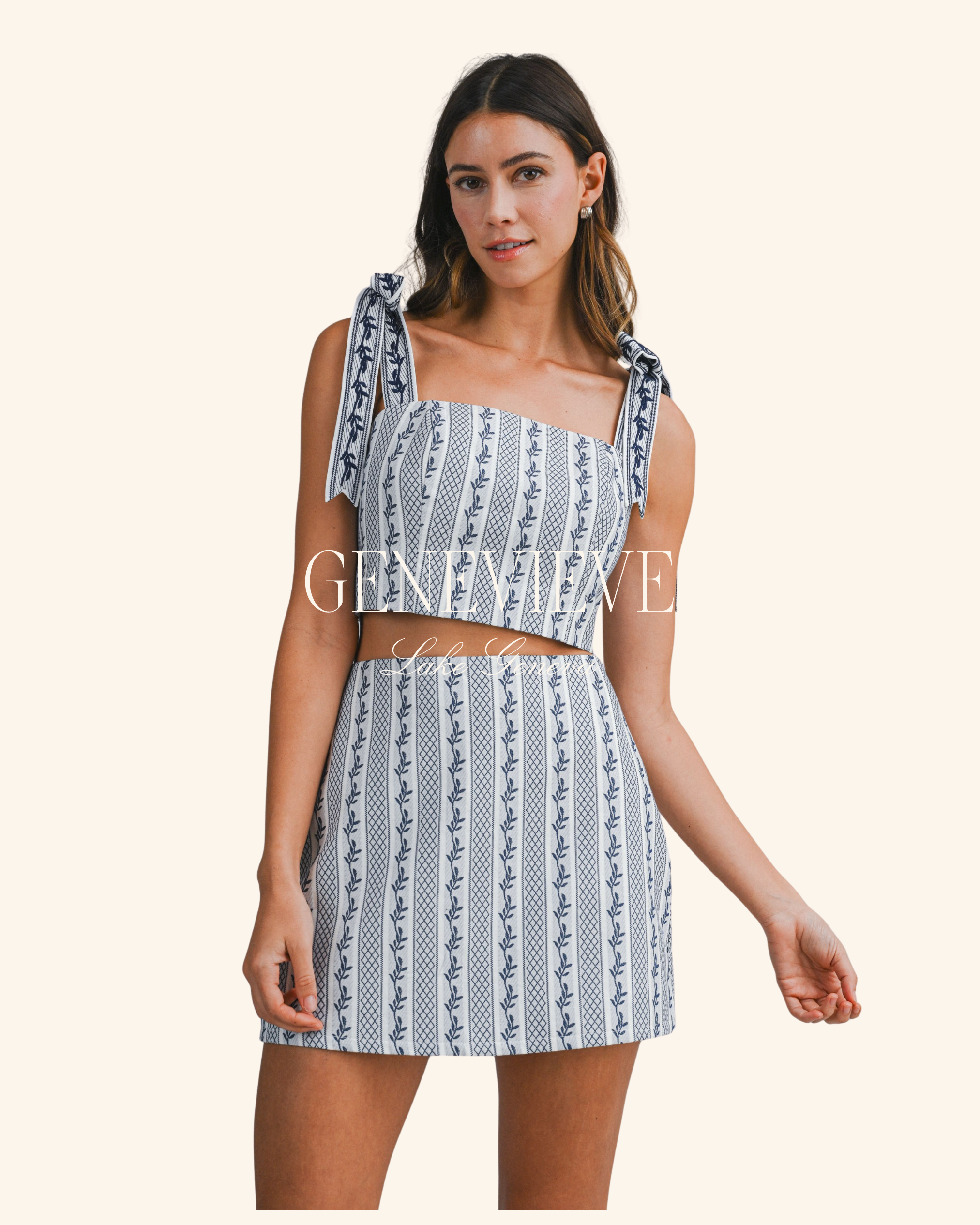 Mable Wallpaper Jacquard Crop Top