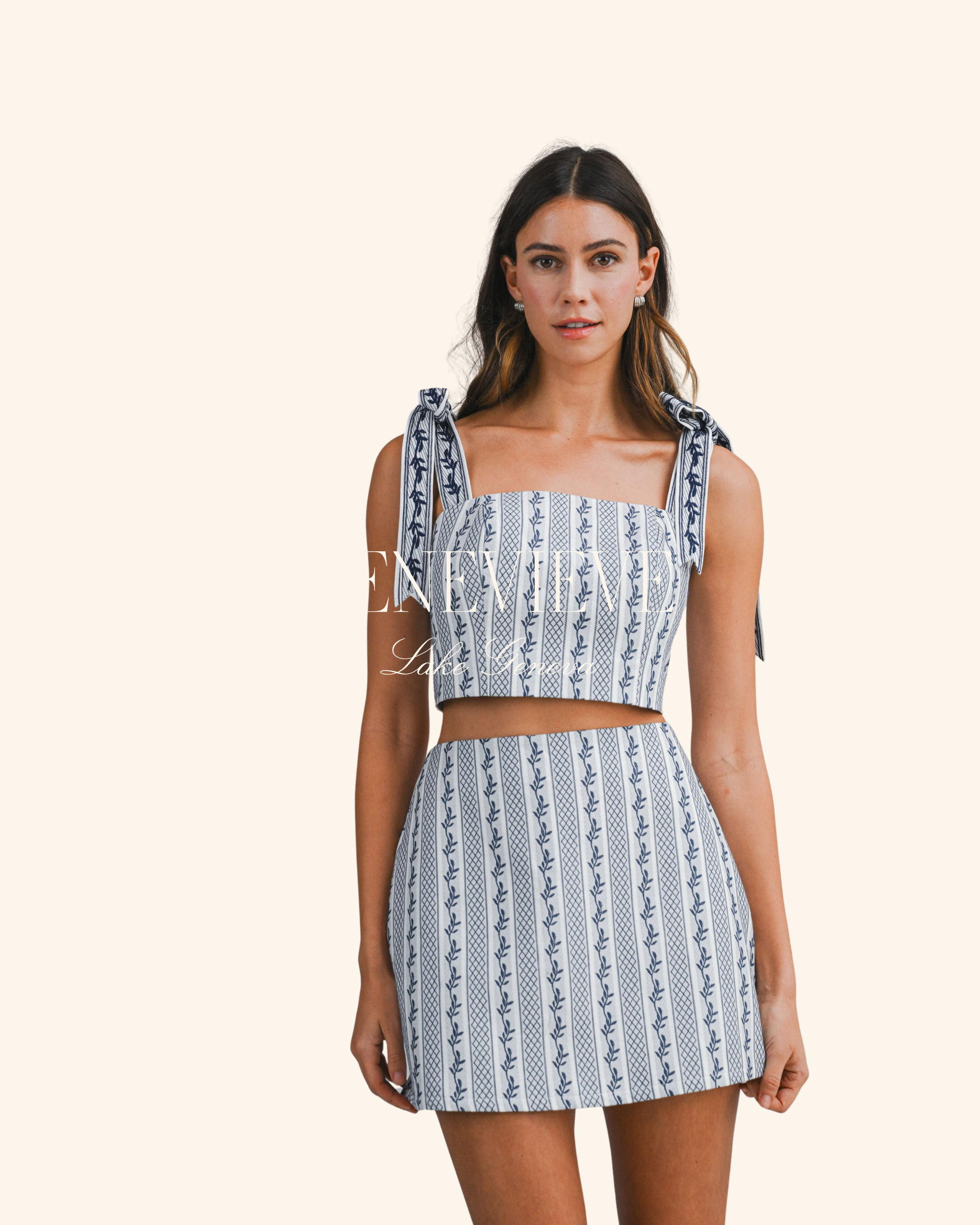 Mable Wallpaper Jacquard Crop Top
