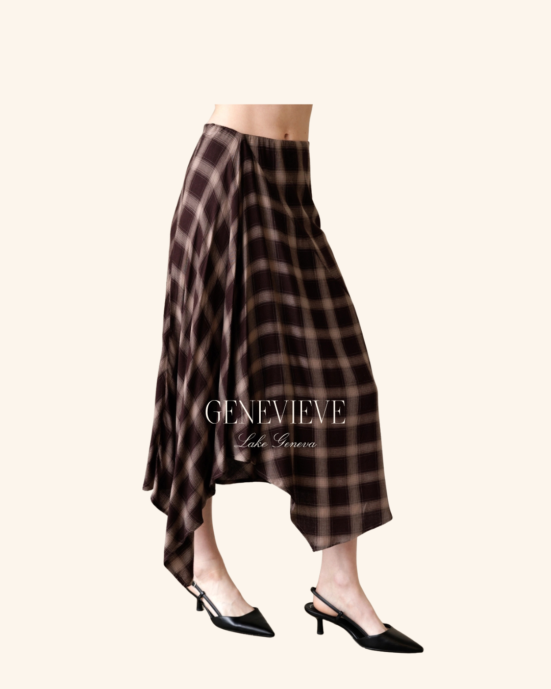 Storia Brown Plaid Midi skirt