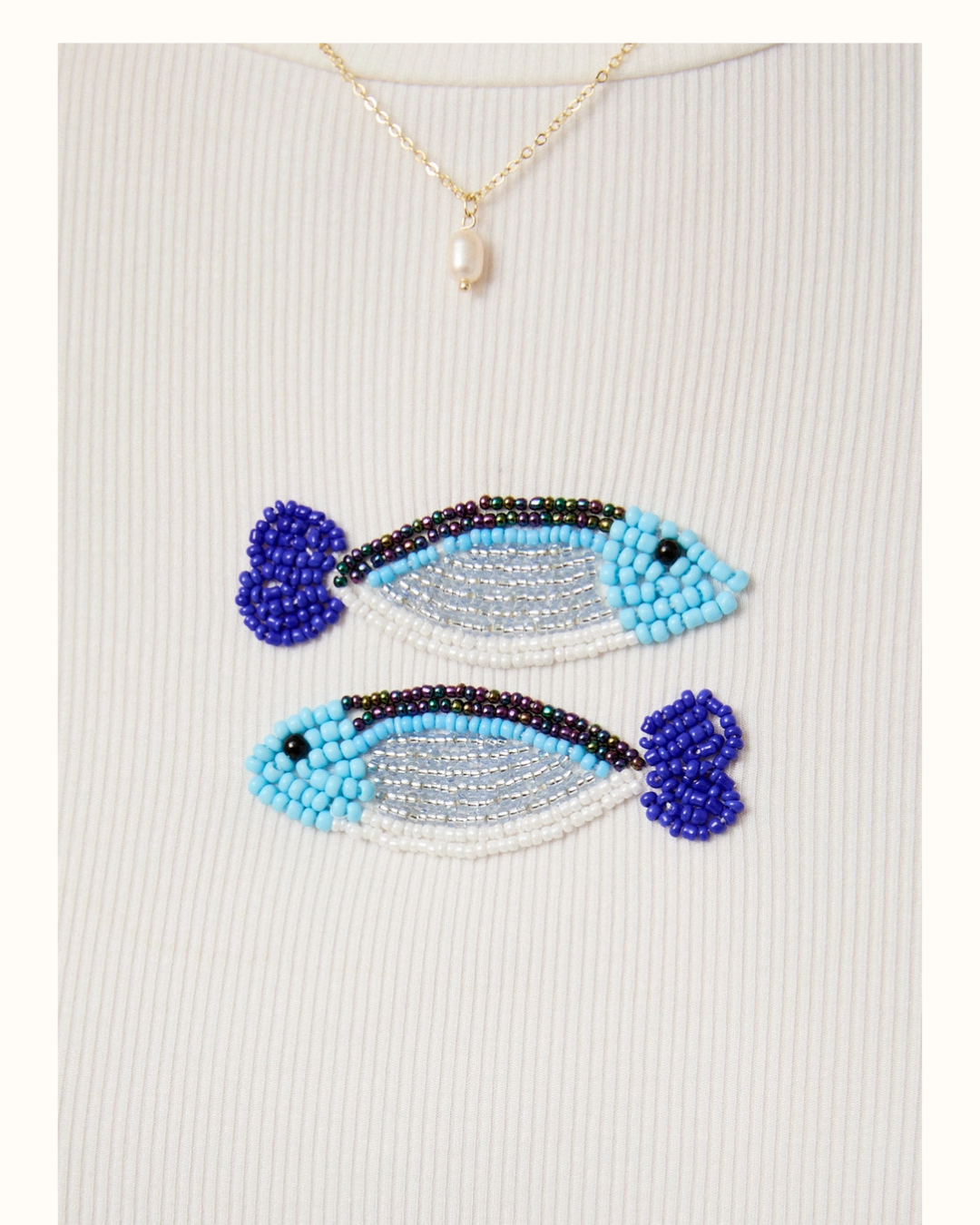 Sunday Edition Beaded Fish Tee