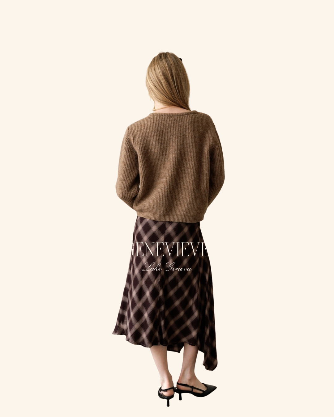 Storia Brown Plaid Midi skirt