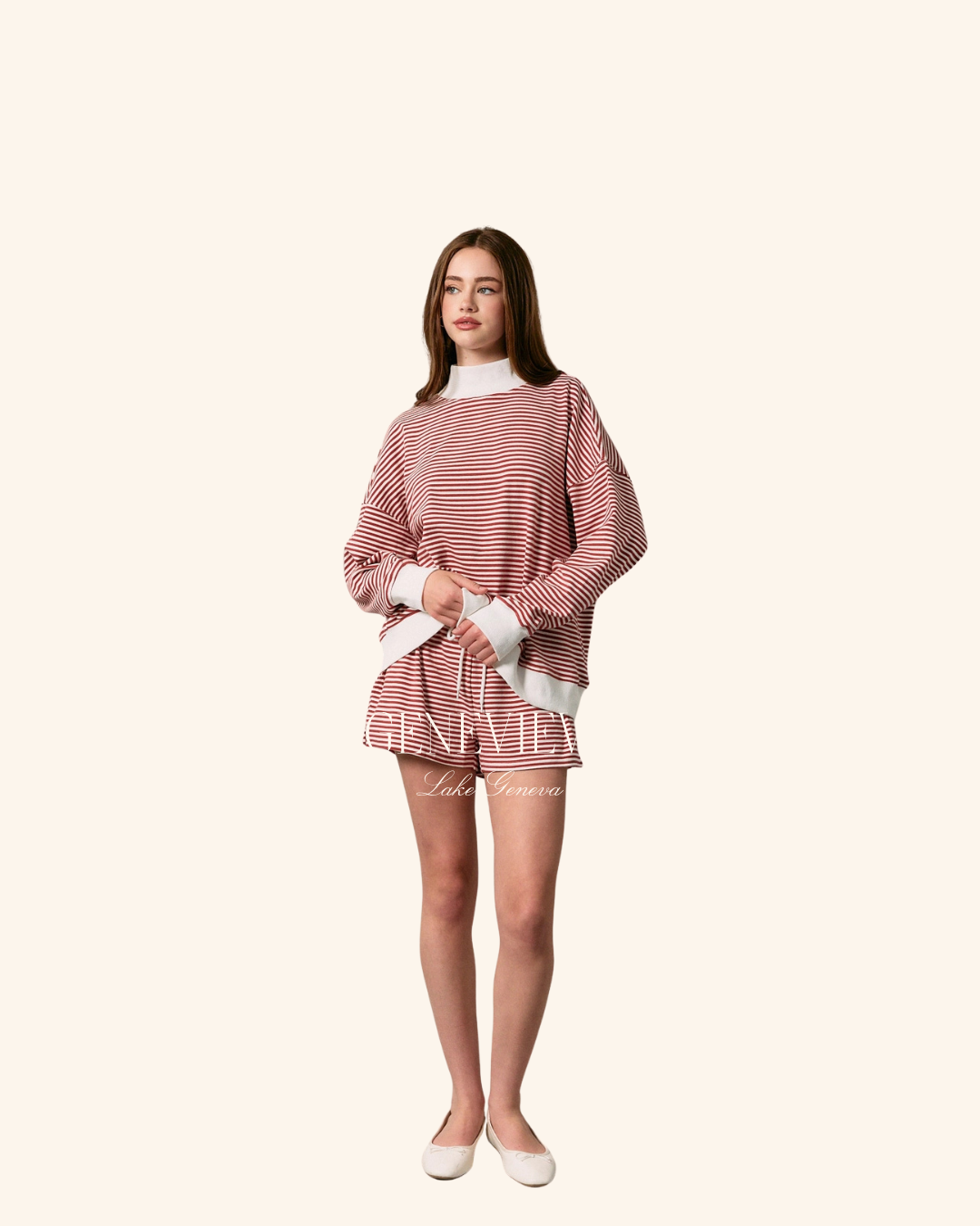 Le Lis Brick Stripe Mid Rise Short