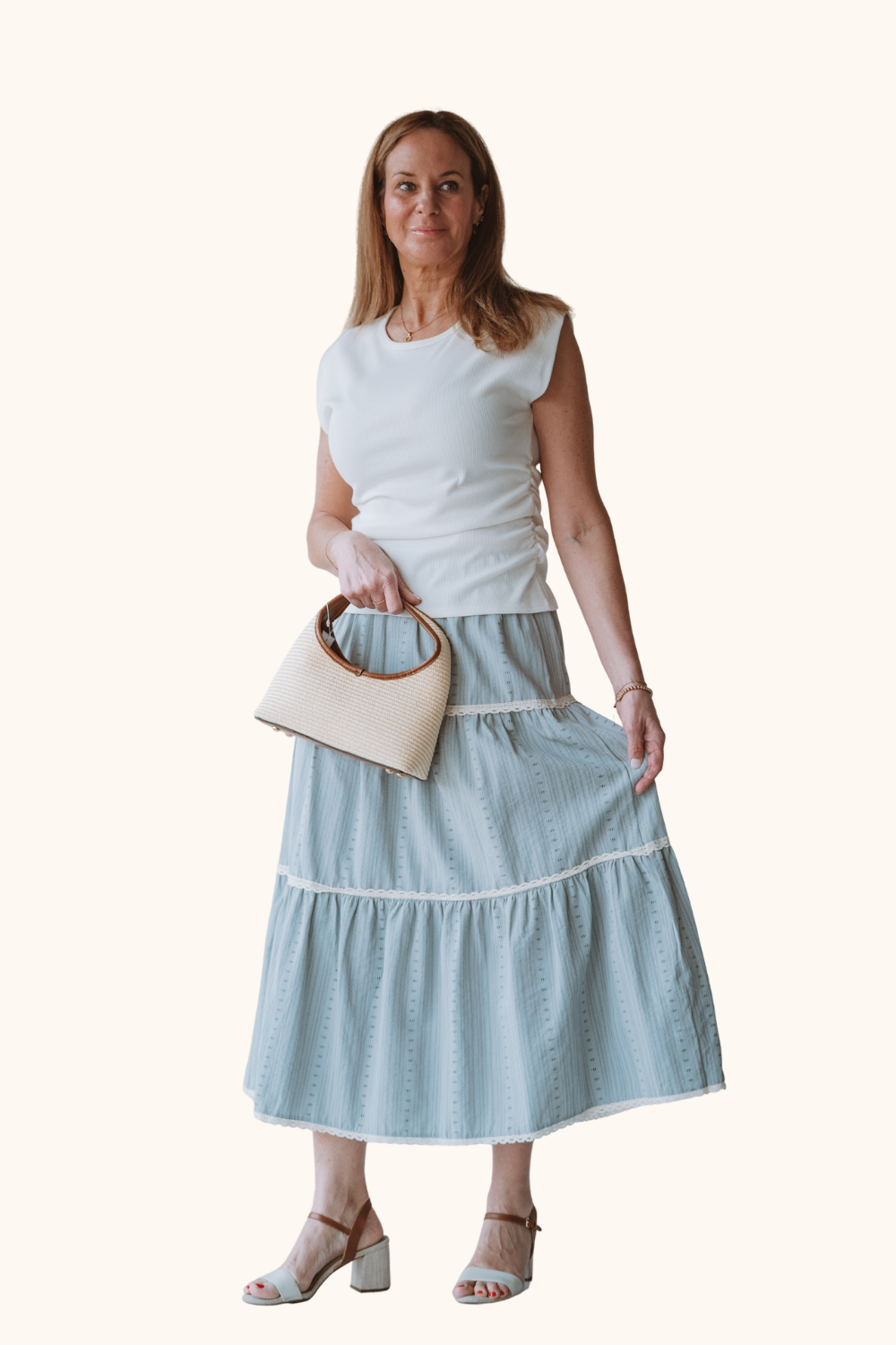 Kld. Tiered Printed Skirt