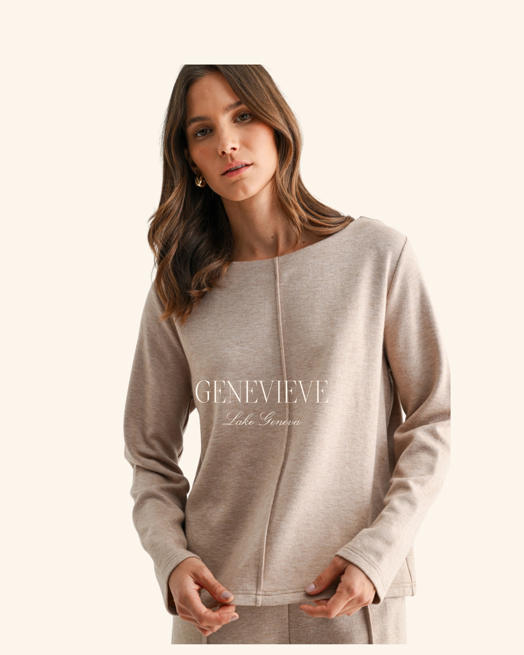 Fun2Fun Taupe Pintuck Top