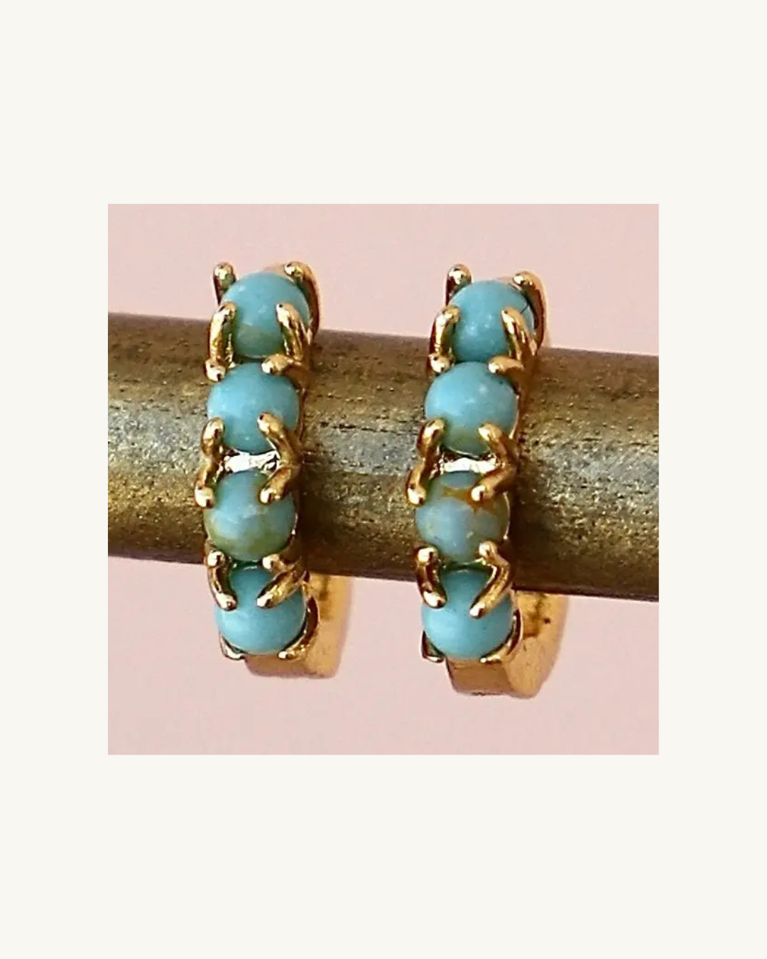Katie Waltman Mini Turquoise Hoops
