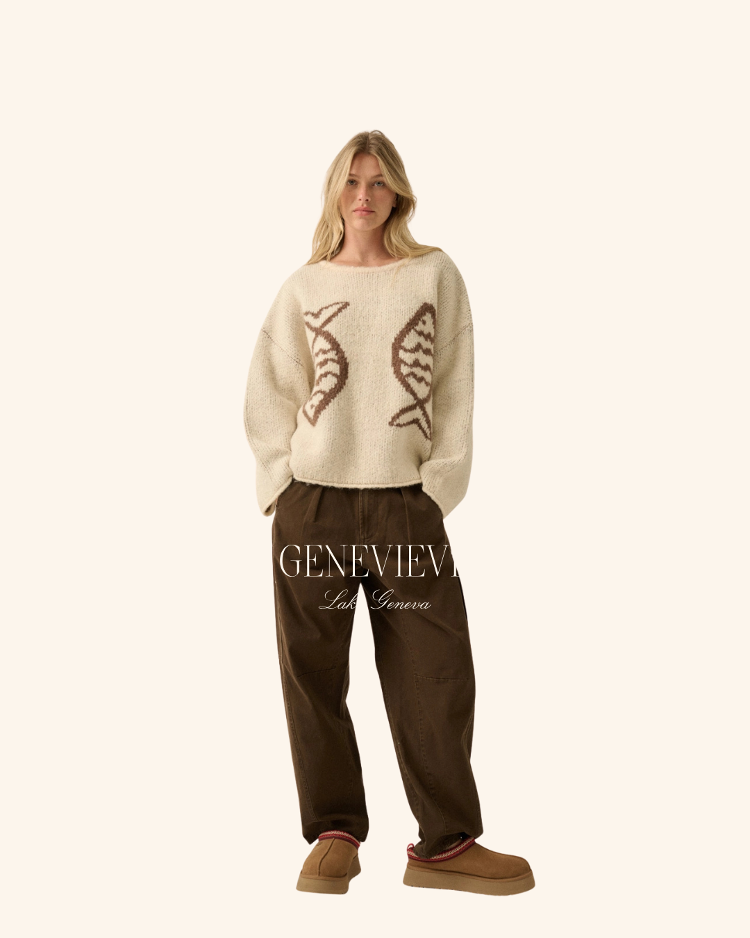 Promesa Cream Fish Sweater