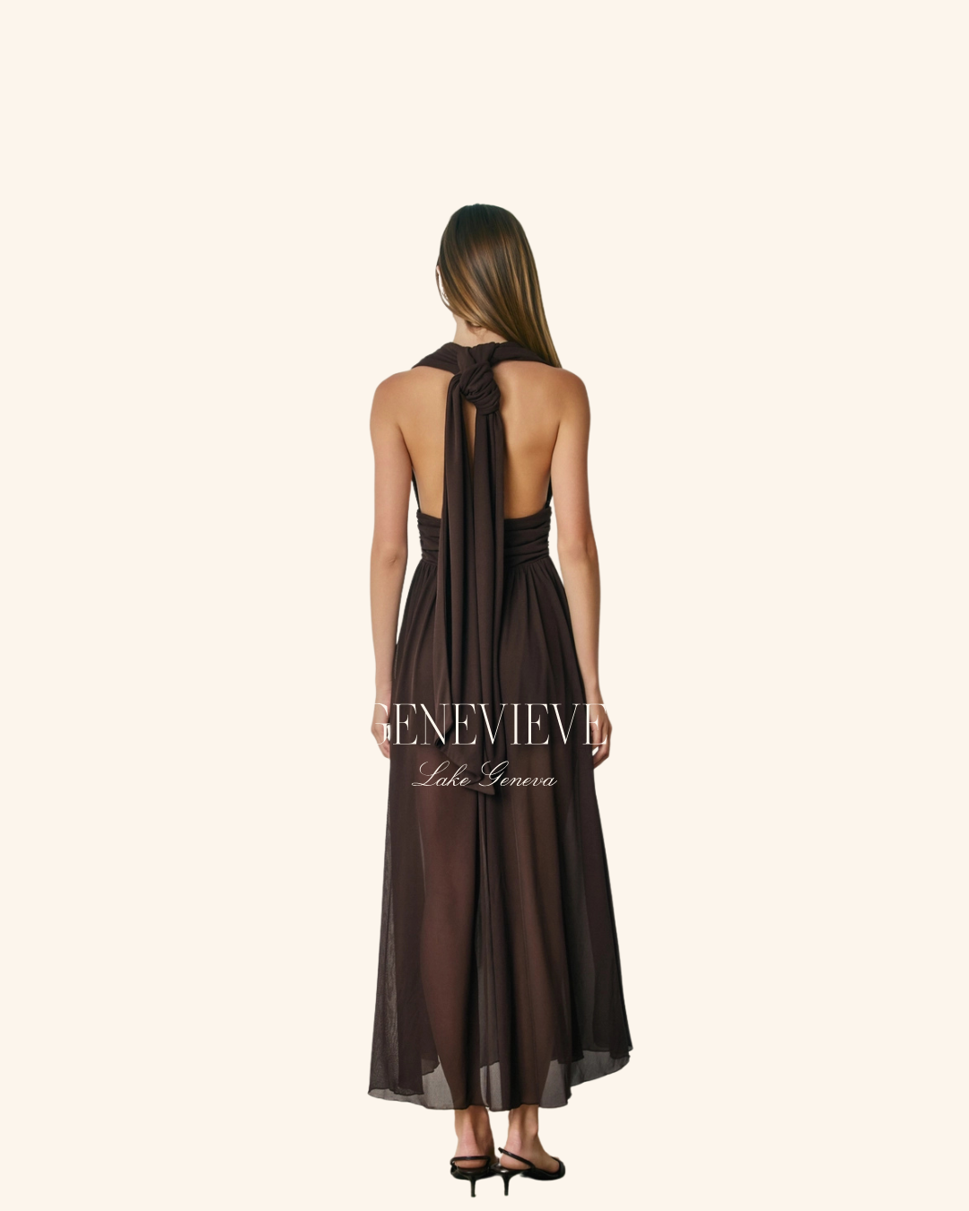 Dress Forum Dark Rum Mesh Halter