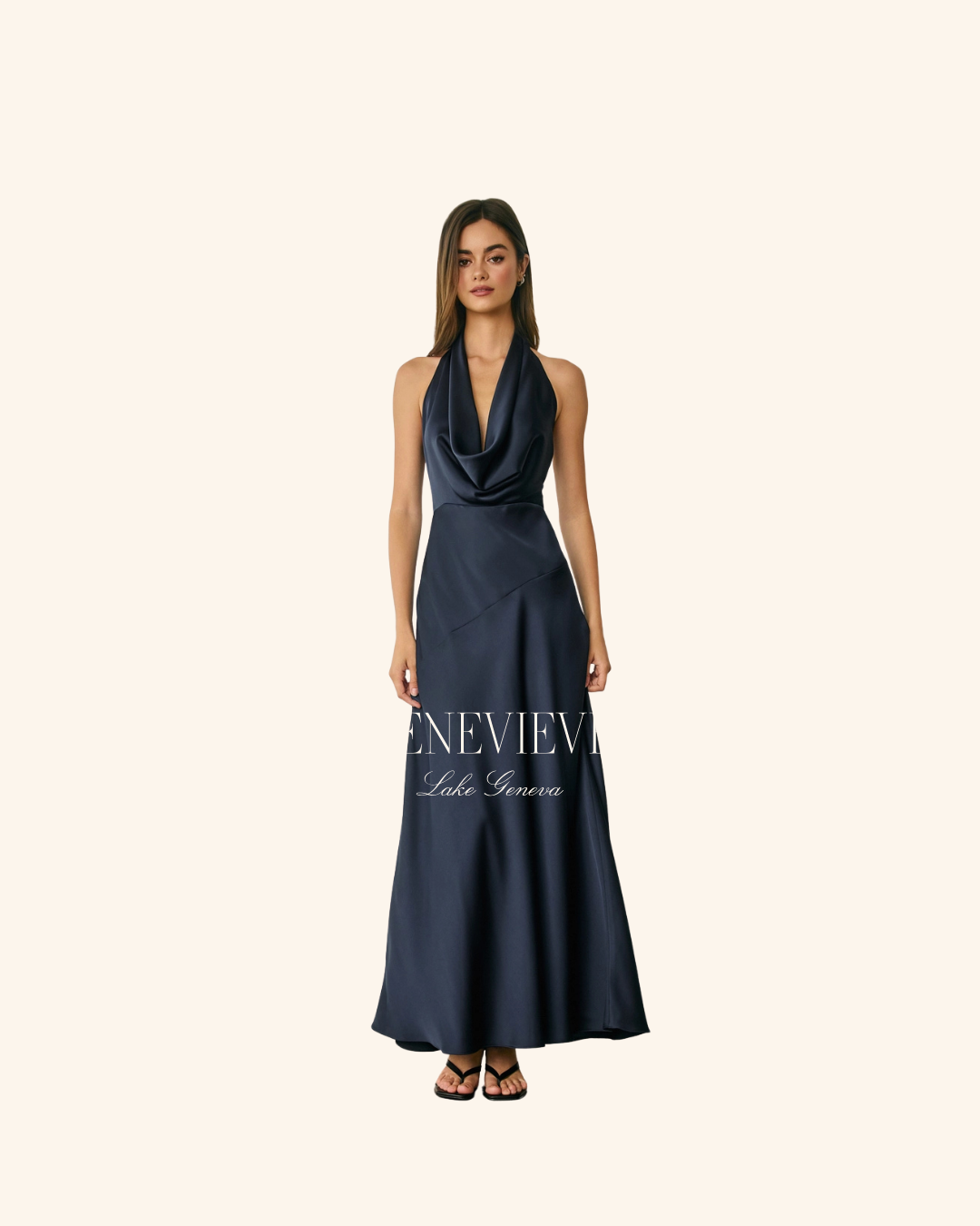 Dress Forum Halter Cowl Satin dress