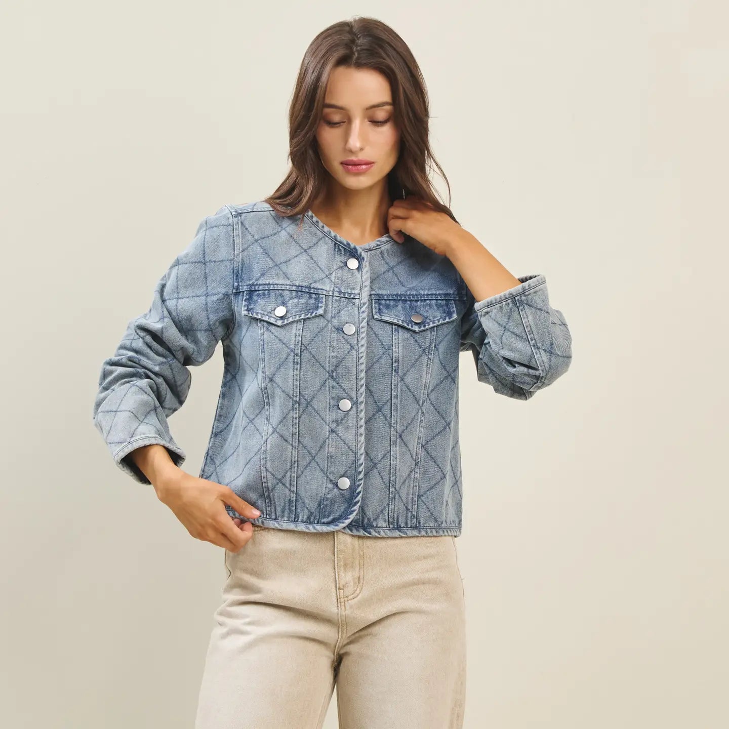 Able Diamond Stitched Denim Jacket