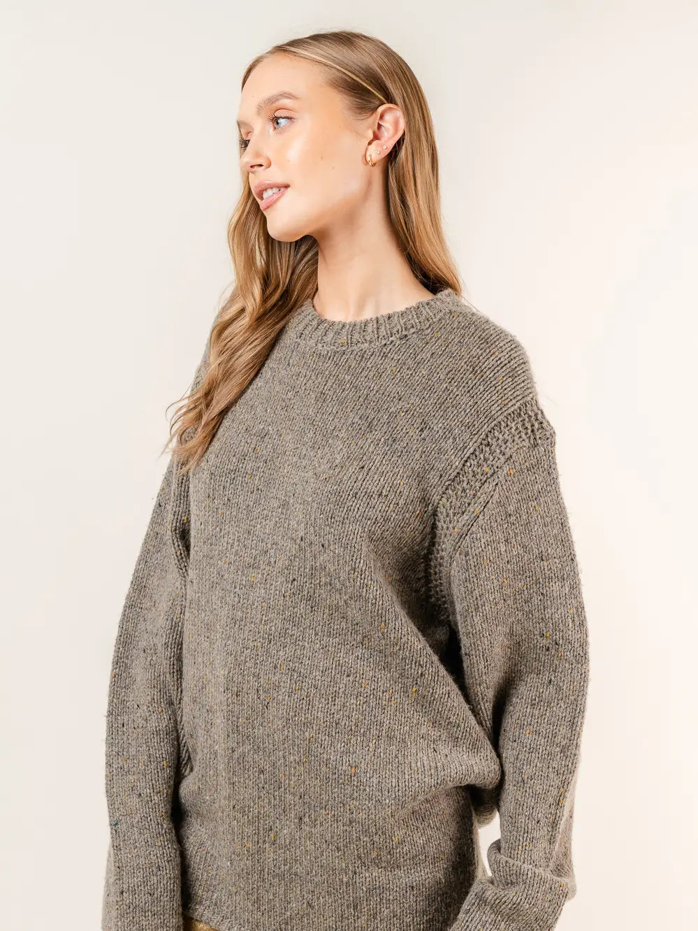 FORE Oversized Round Neck Drop Shoulder Sweater