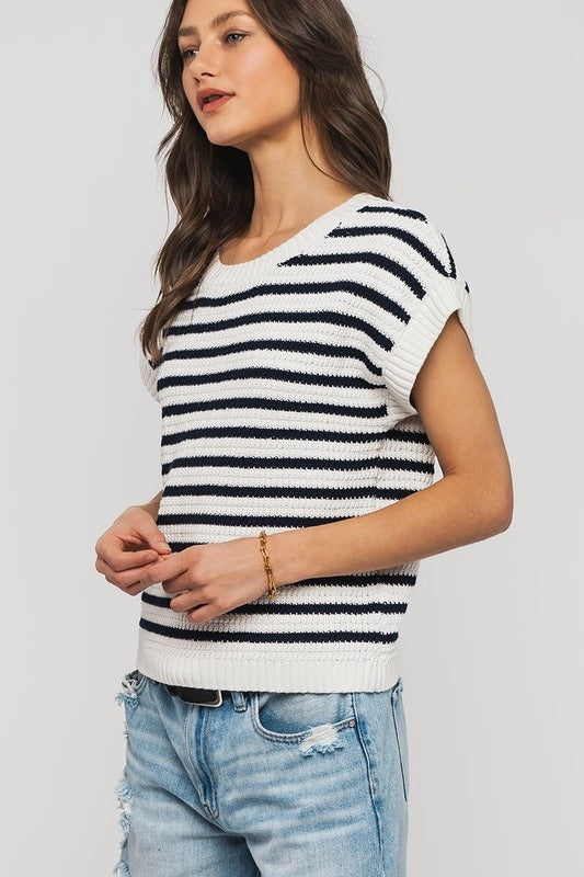 Urban Daizy Textured Stripe Knit Top