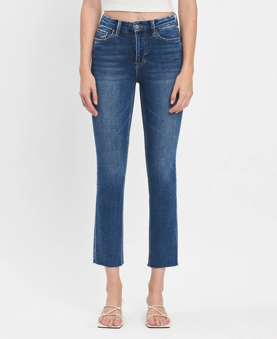 Vervet High Rise Crop Slim Straight Jeans