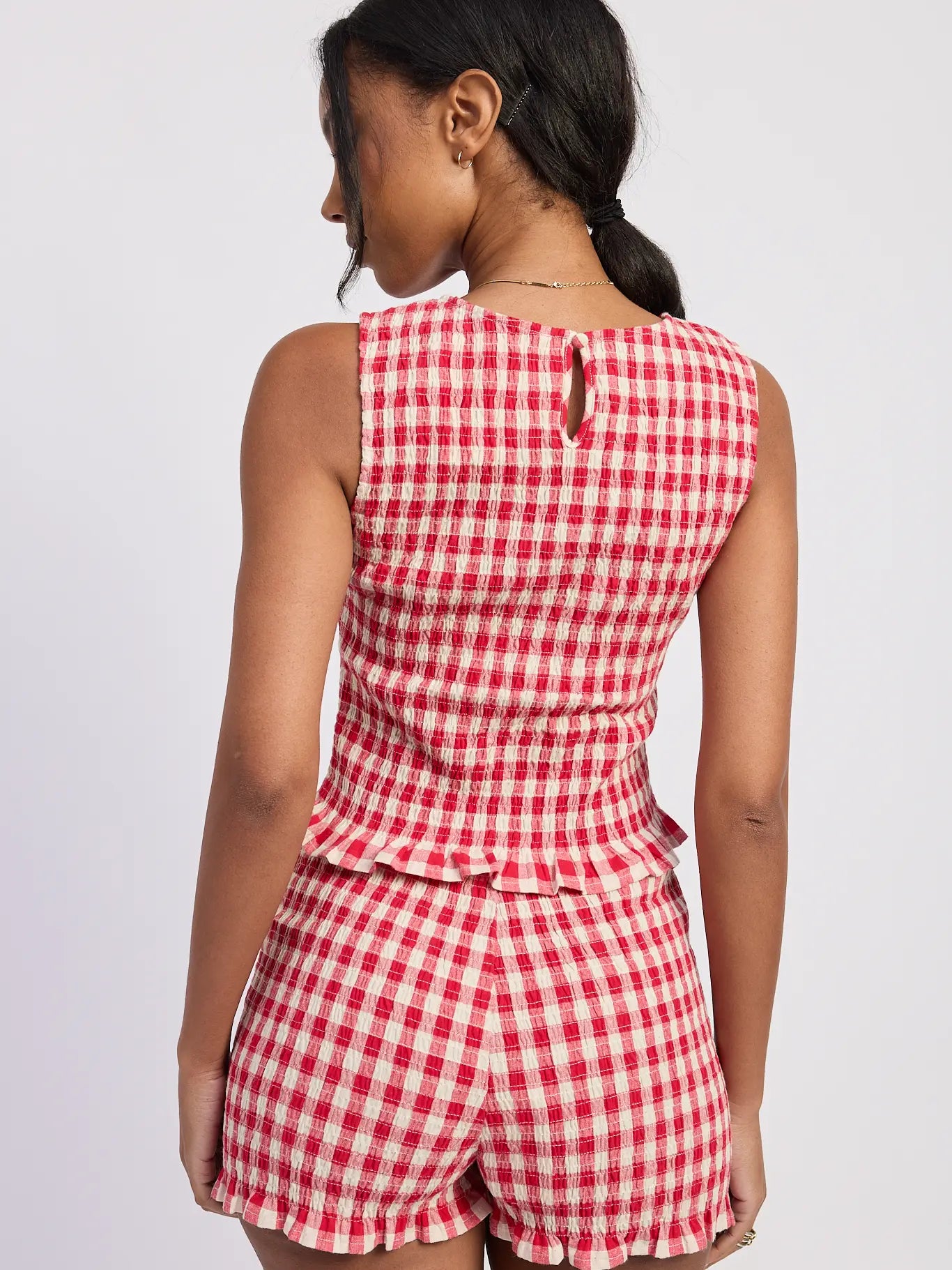 Emory Park Lettuce Hem Smocked Top