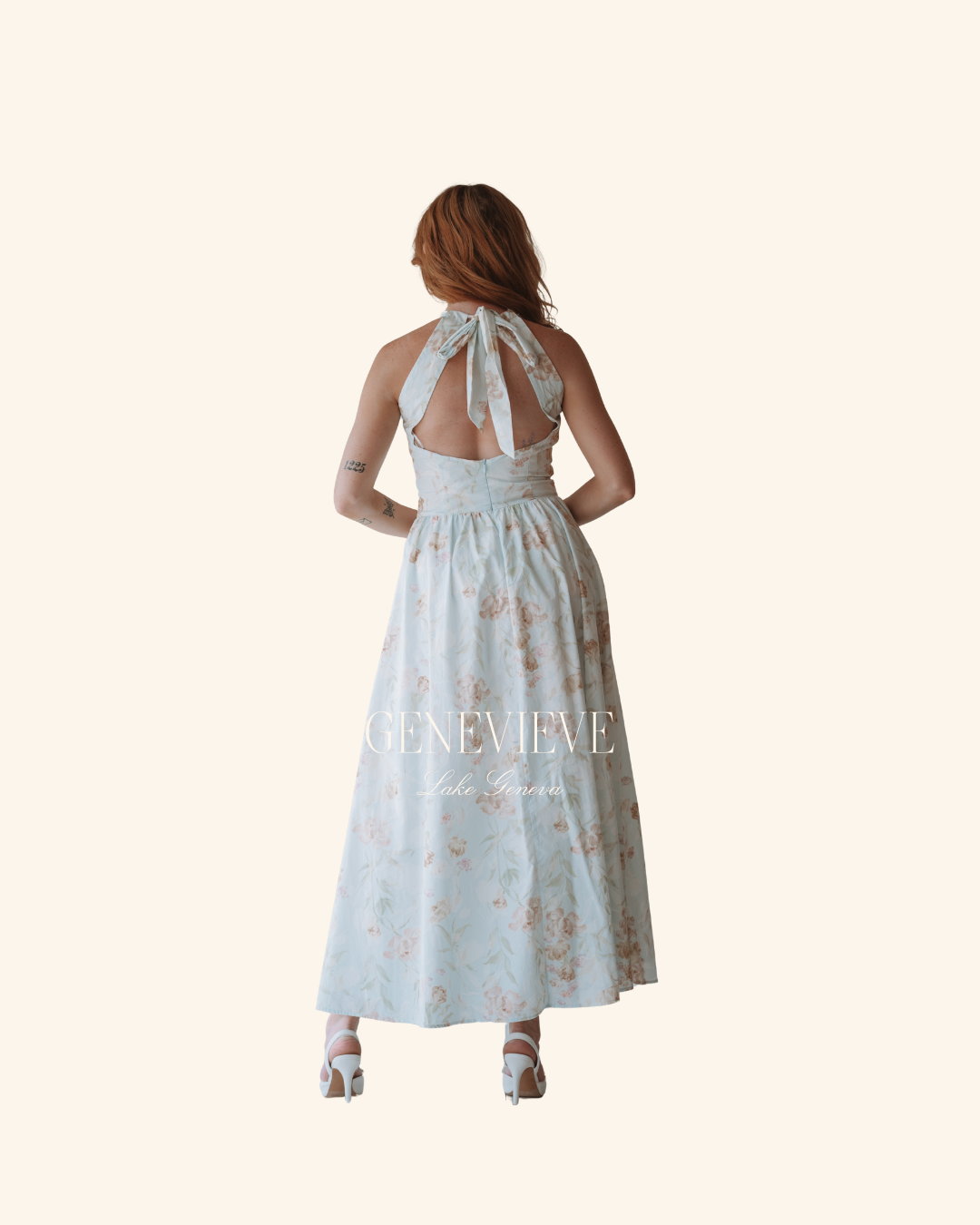 Mable Light Mint Floral Midi Dress