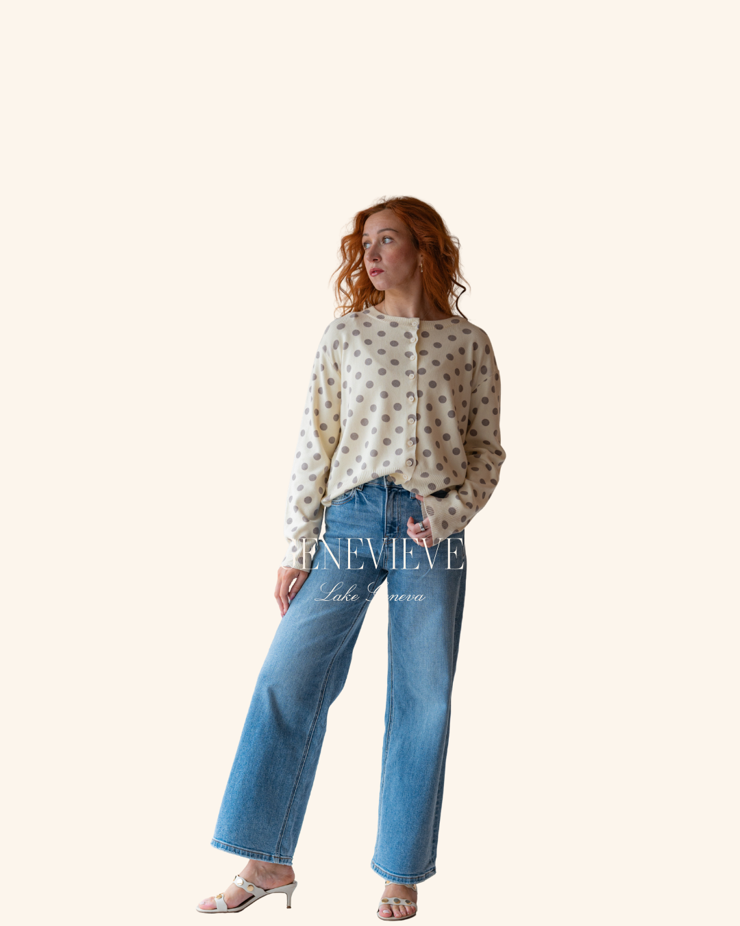 Storia Ivory Polkadot Cardigan