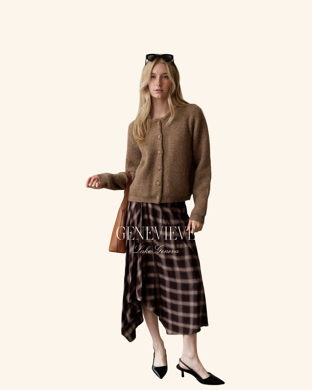 Storia Brown Plaid Midi skirt