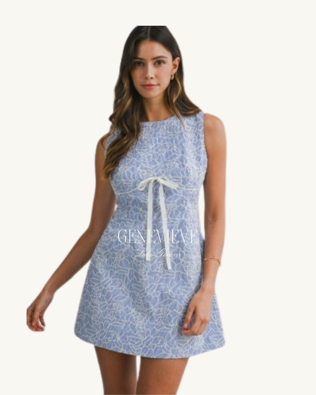Mable Blue Embroidered Mini Dress