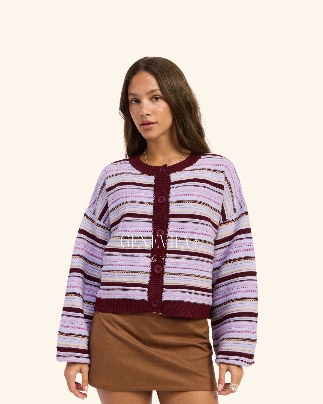 Emory Park Stripe Button Down Cardigan