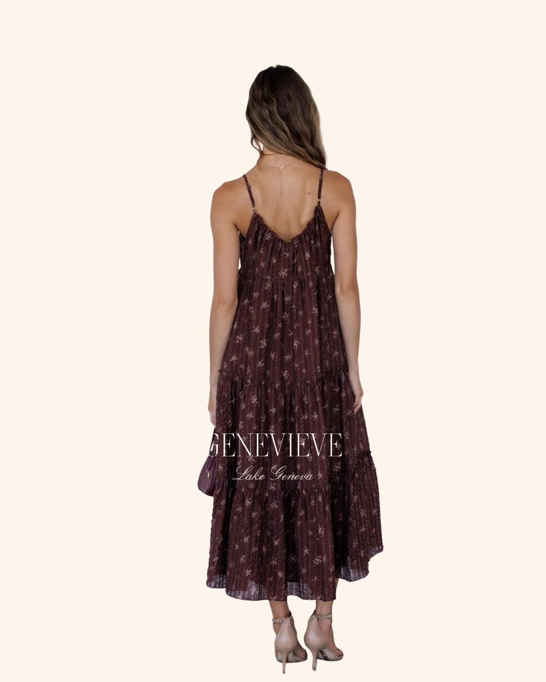 Storia Burgundy Floral Midi