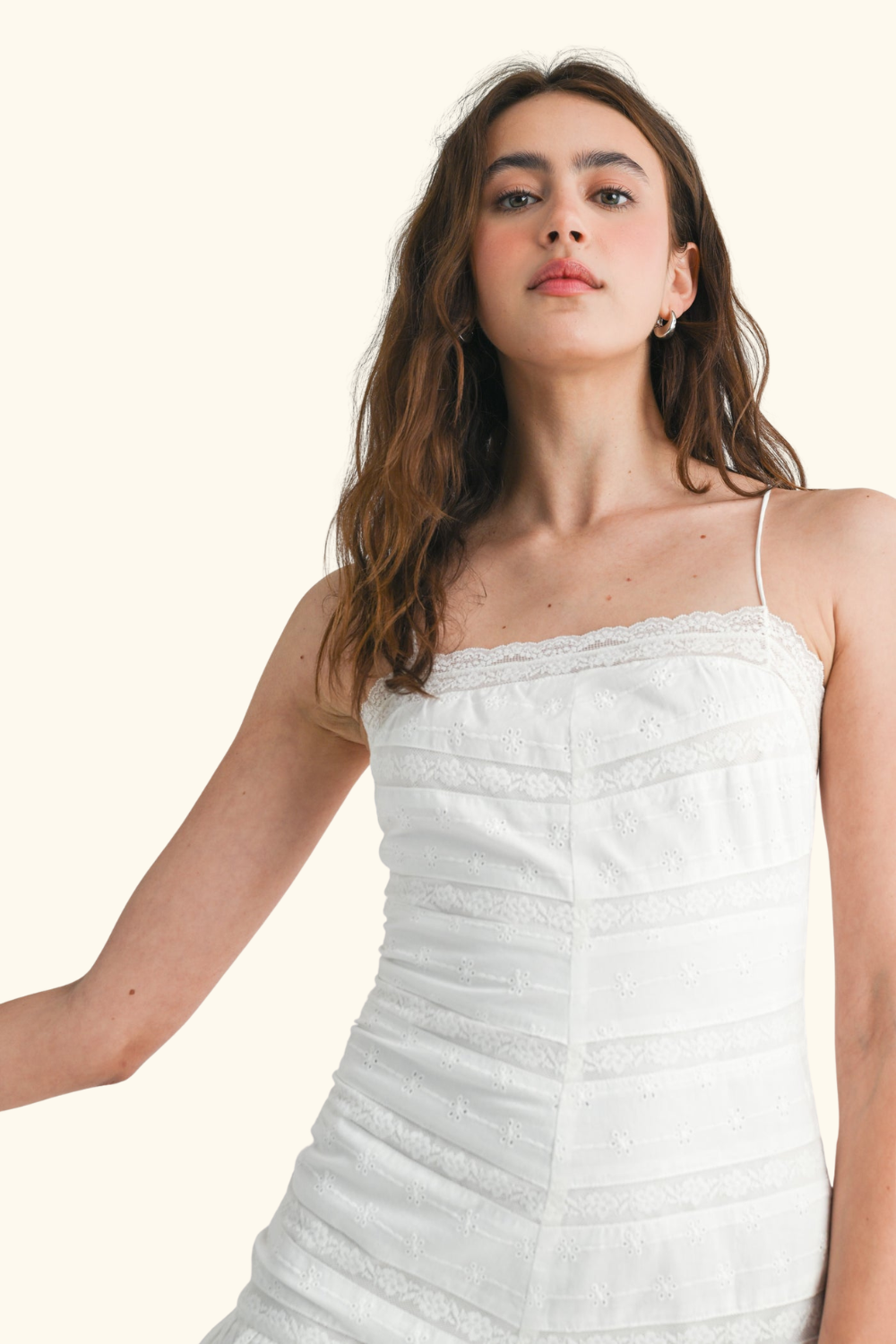 Mable Lace Trim Thin Strap Mini