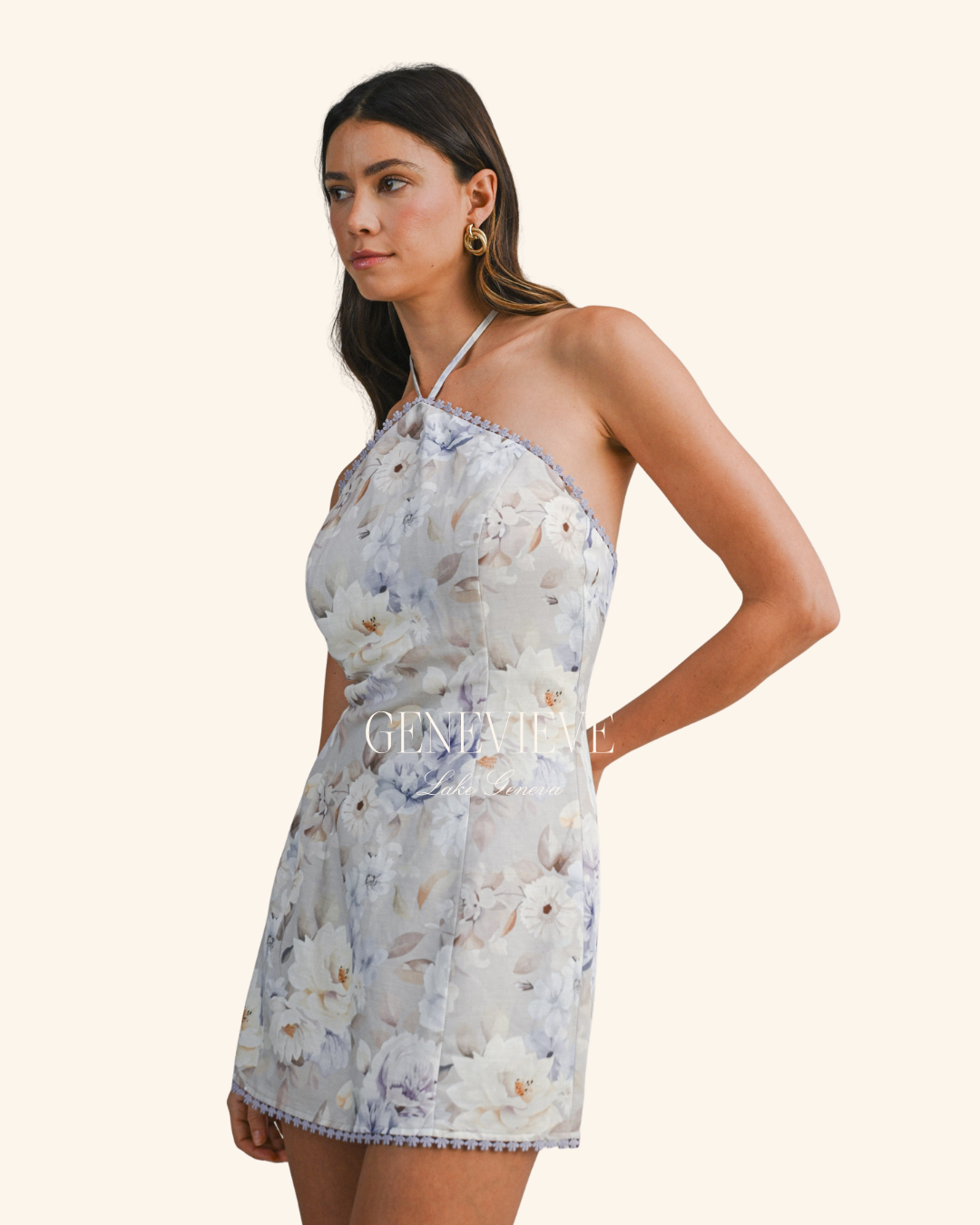 Mable Lavender Floral Halter dress