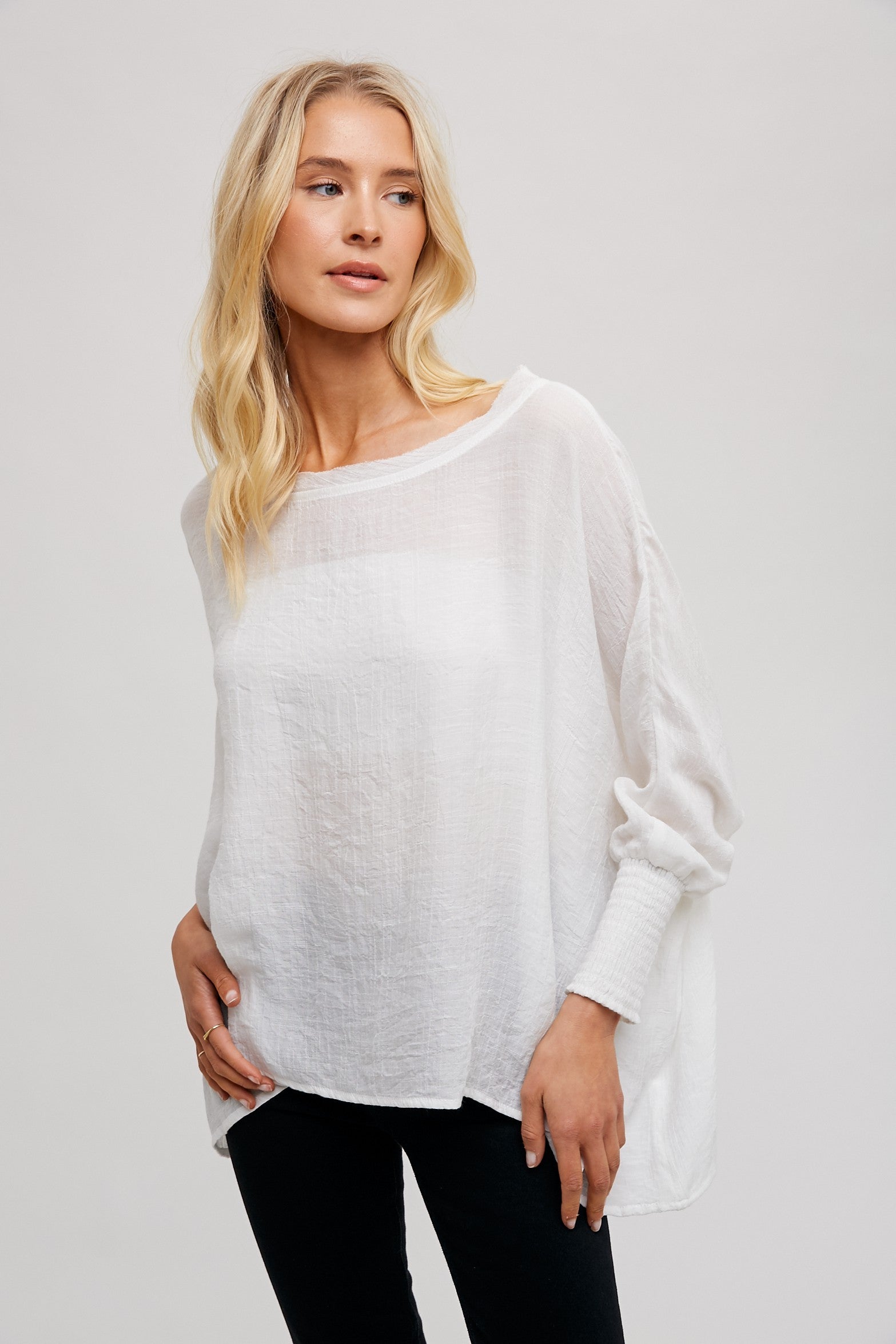Fun2Fun Flowy Solid Oversized Top (Various Colors)