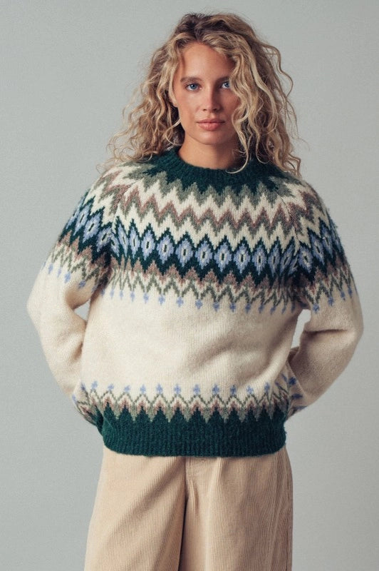 Urban Daizy Fair Isle Wool Blend Sweater Top