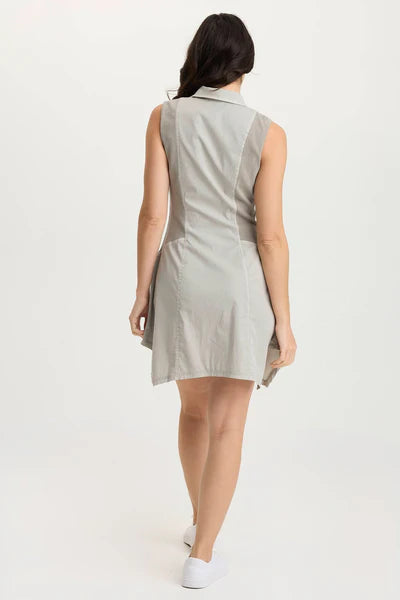 Wearables Delmis Poplin/Ribbed SharkBite Zippered Collar Dress