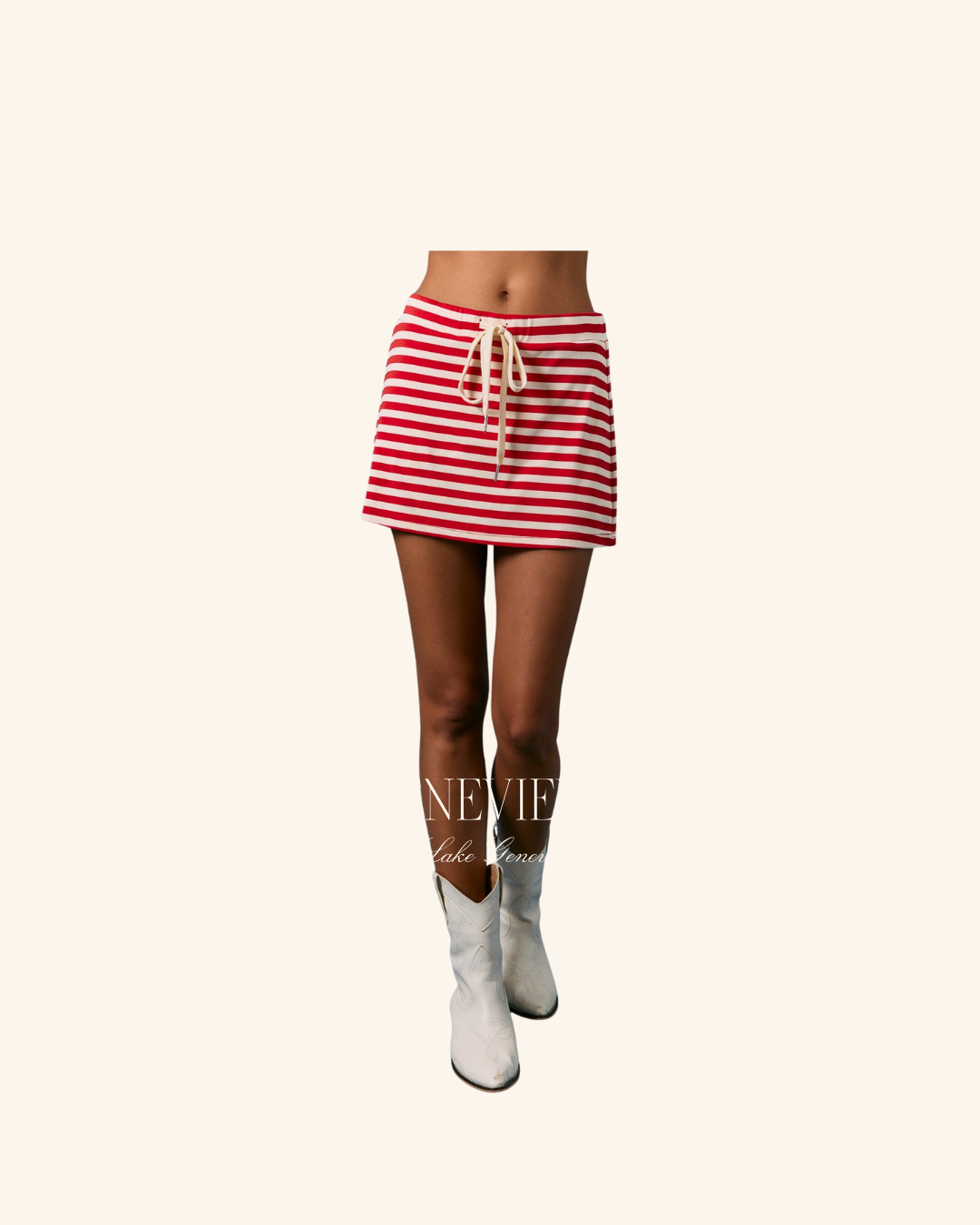 Le Lis Red Stripe Skort