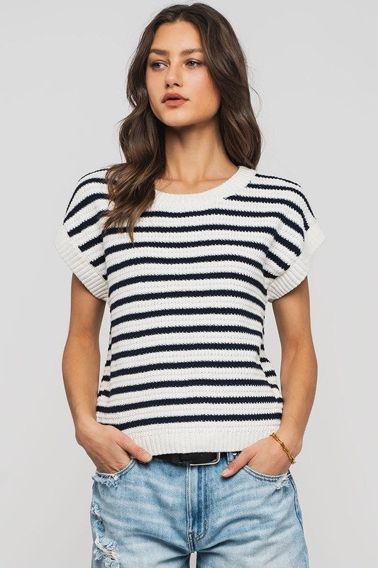 Urban Daizy Textured Stripe Knit Top