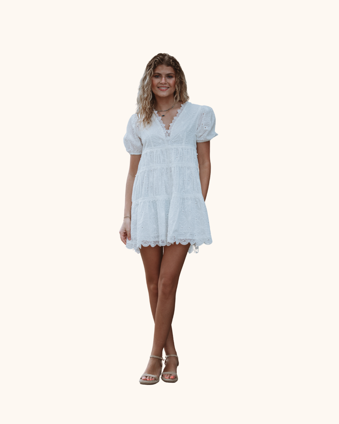 white mini dress womens Paisley White Mini Dress