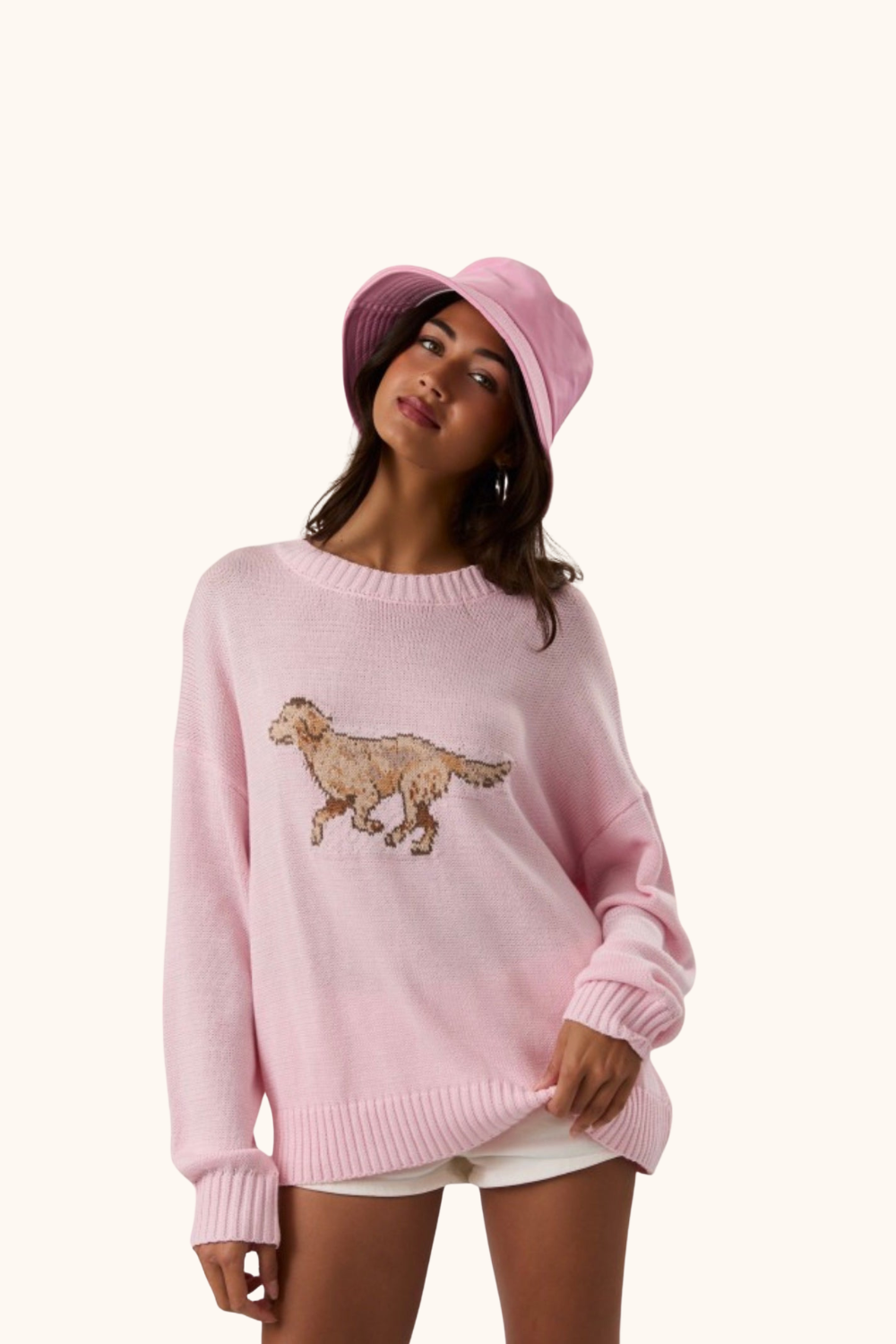 Le Lis Pink Dog Sweater