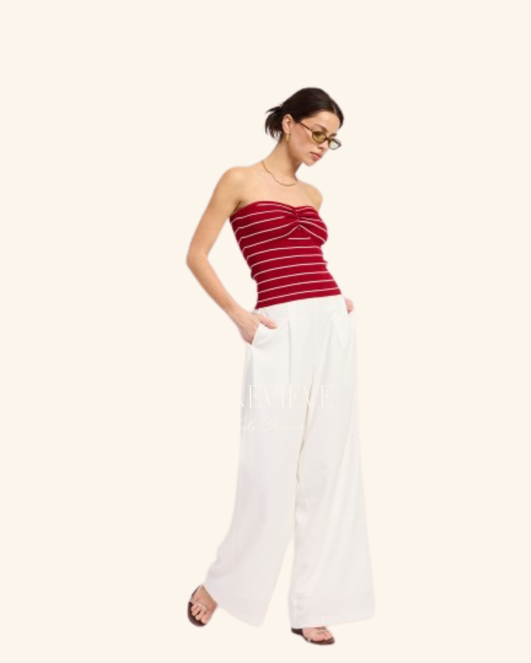 Emory Park Red Stripe Tube Top