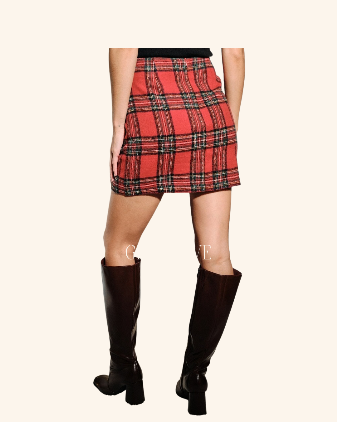 Sunday Edition High Waist Red Plaid Mini