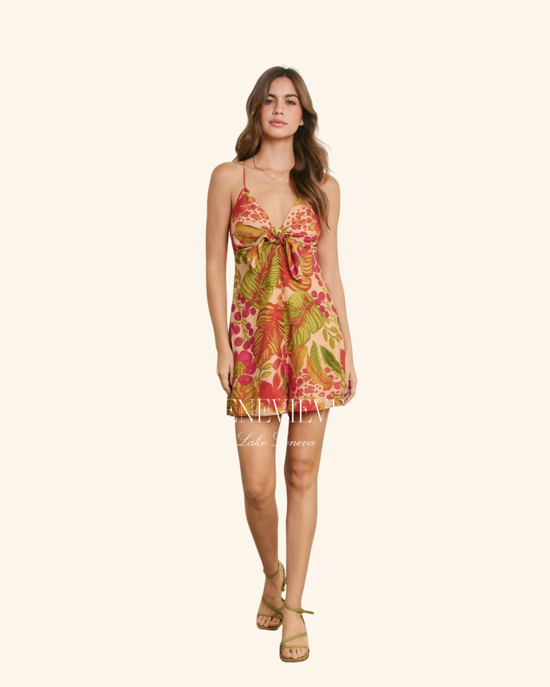 Dress Forum Coral Botanical Romper