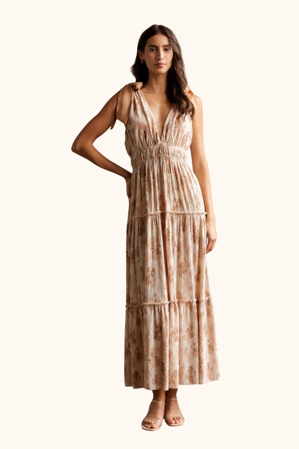 Storia Floral Mini Sequins Maxi Dress