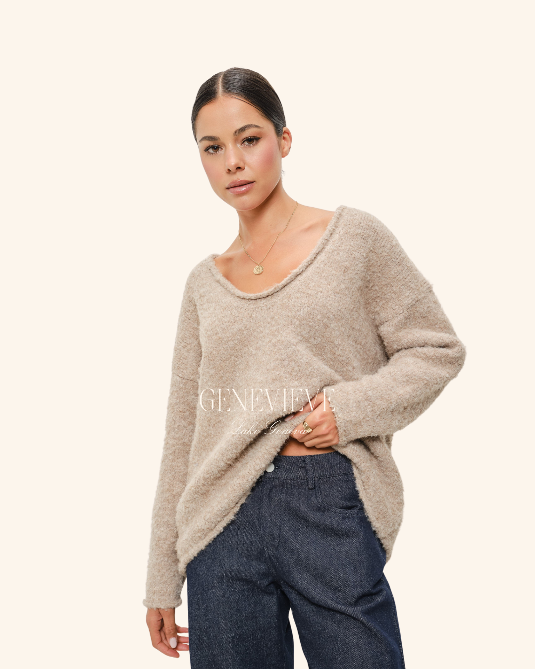 Pretty Garbage Mocha Vneck Pullover