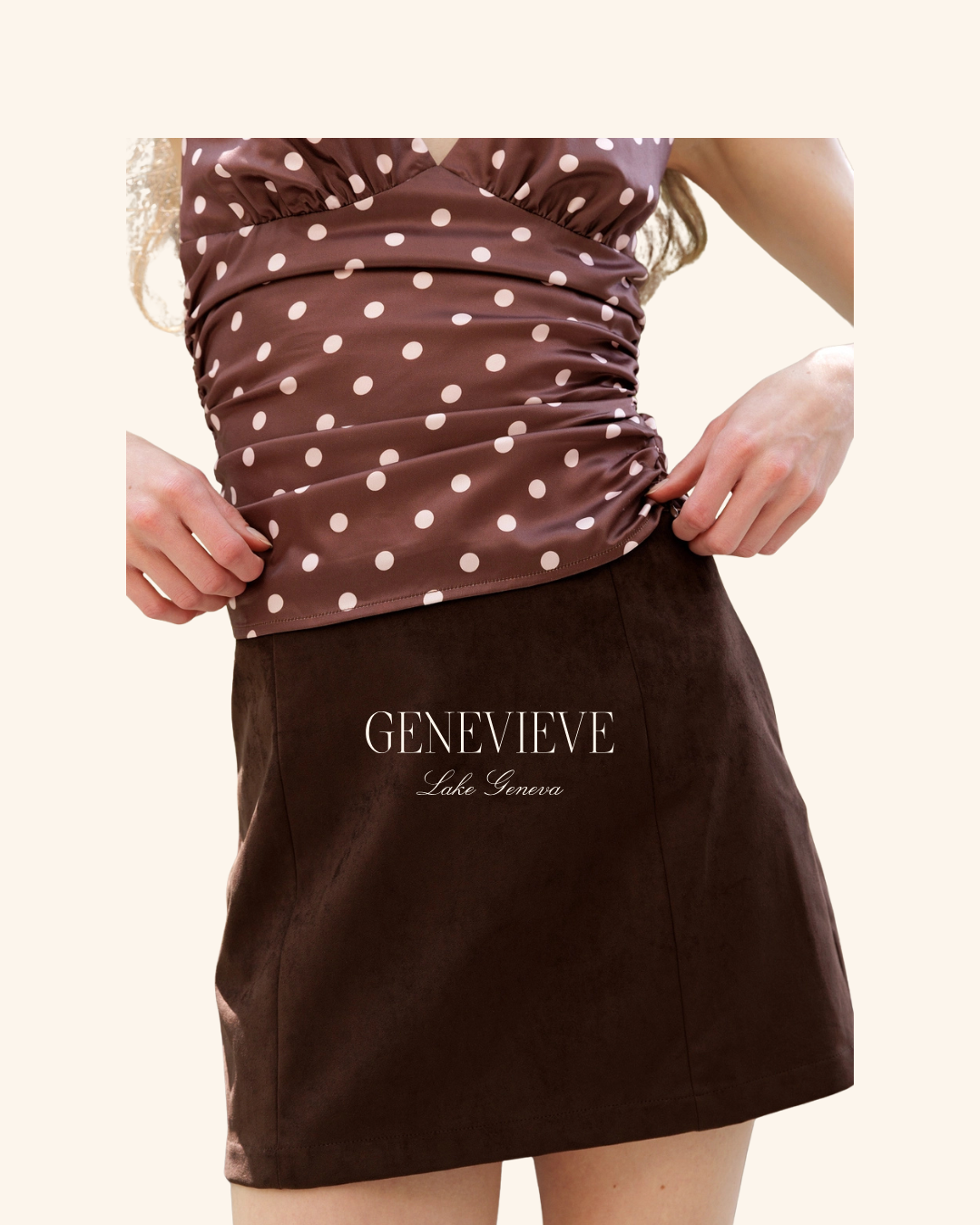 Storia Choclate Faux Suede Skirt