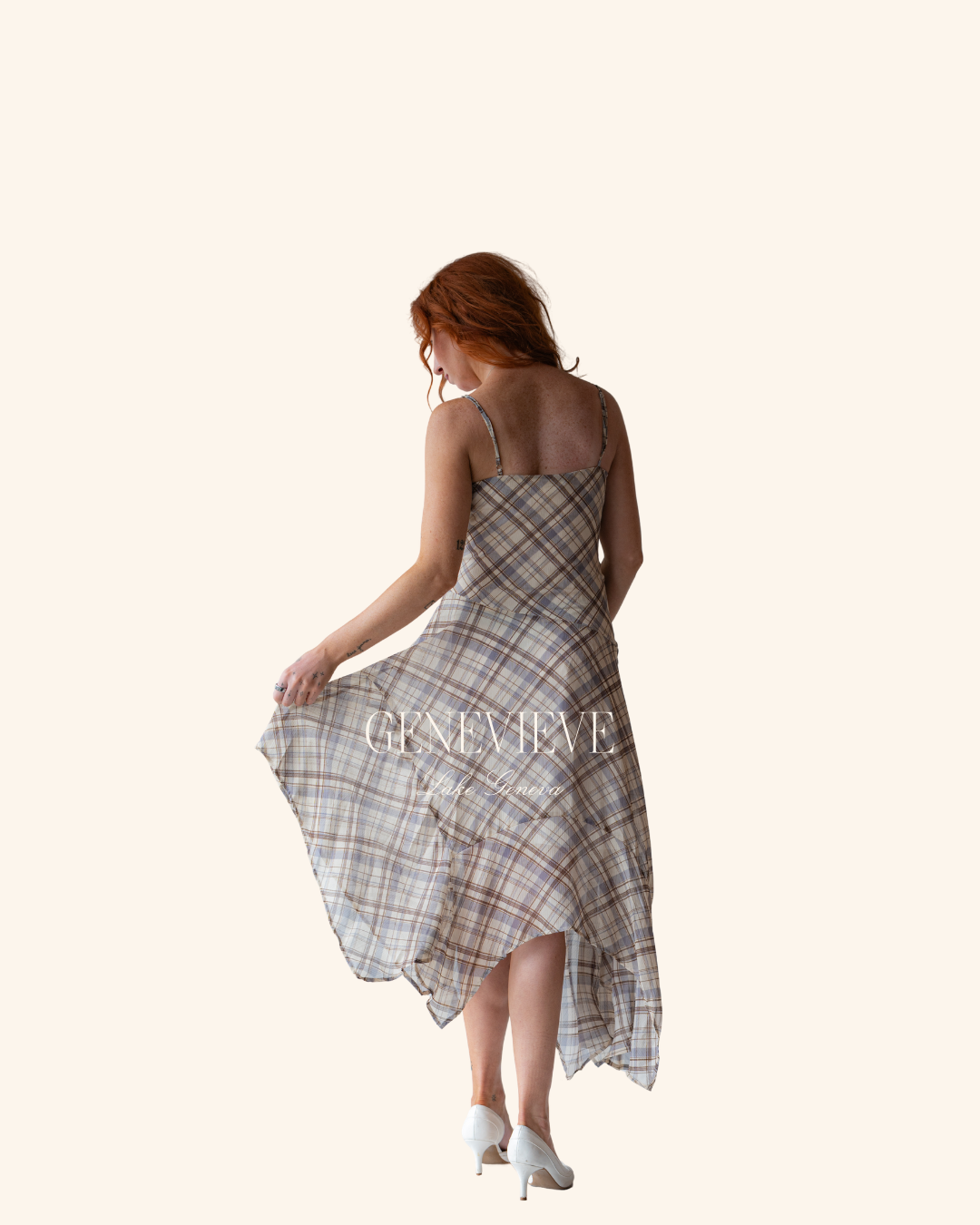 Storia Grey Brown Plaid Midi