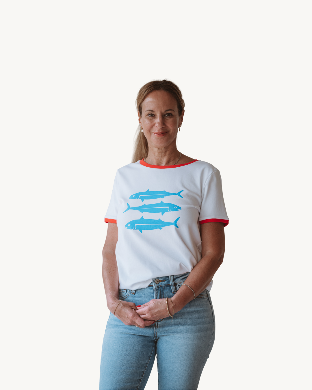 Sunday Edition Red Trim Sardine Tee