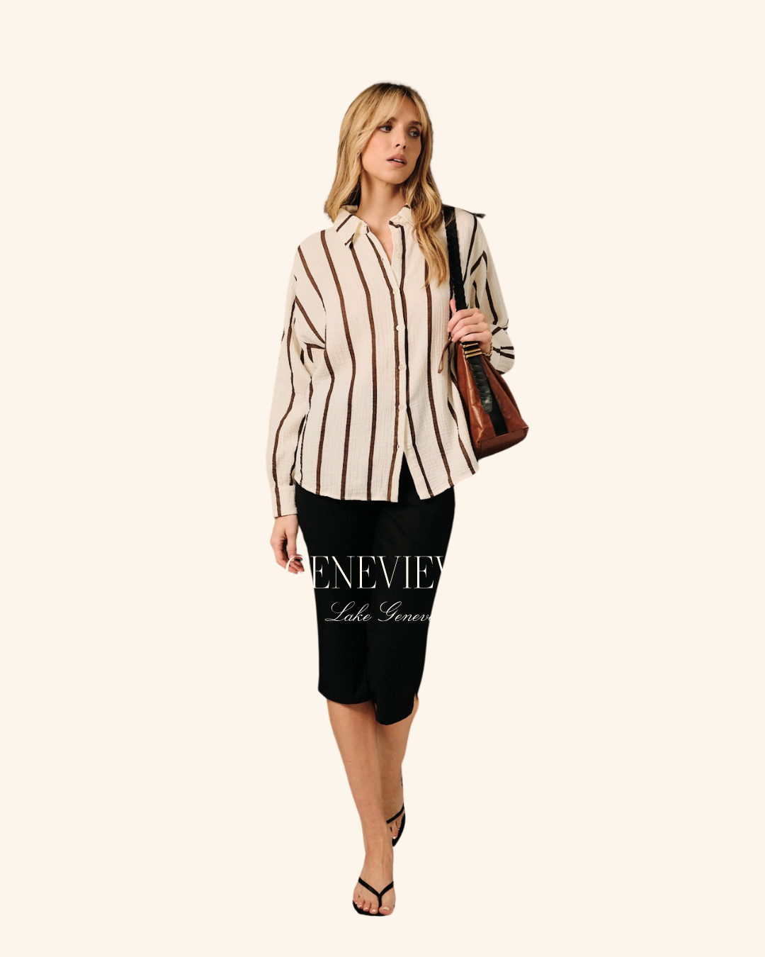 Sunday Edition Brown Stripe Gauze Shirt