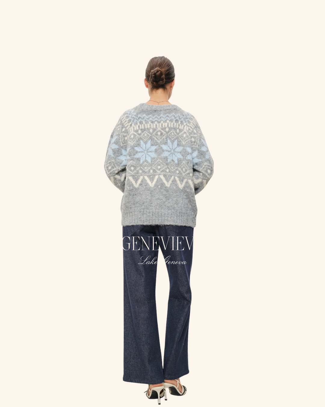Pretty Garbage Grey Blue Faire Isle Pullover