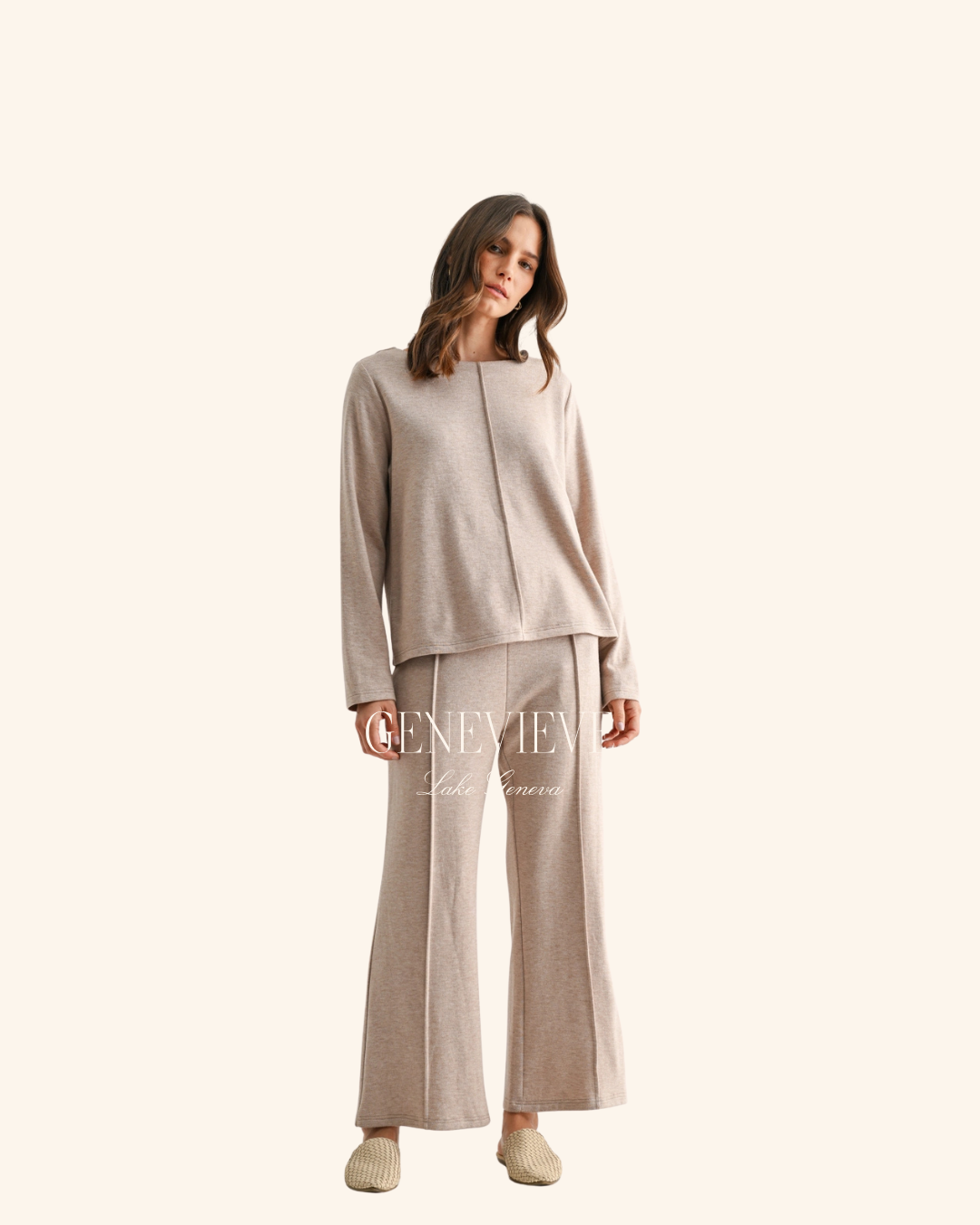 Fun2Fun Taupe Pintuck Top
