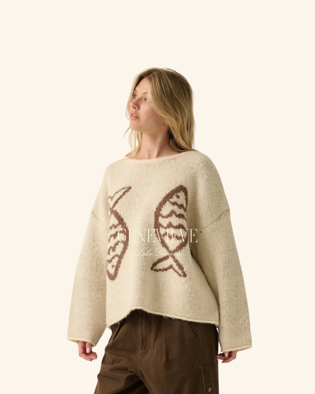 Promesa Cream Fish Sweater